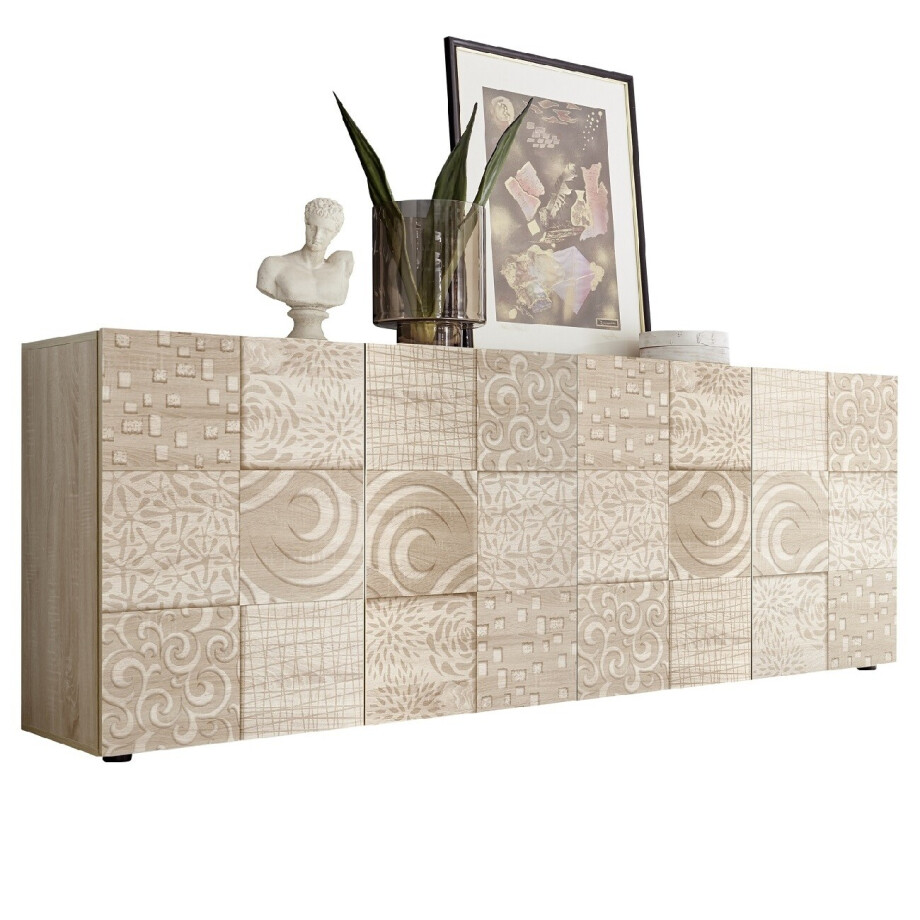 Dressoir Miro met 4 deuren 241 cm breed in sonoma eiken afbeelding 1