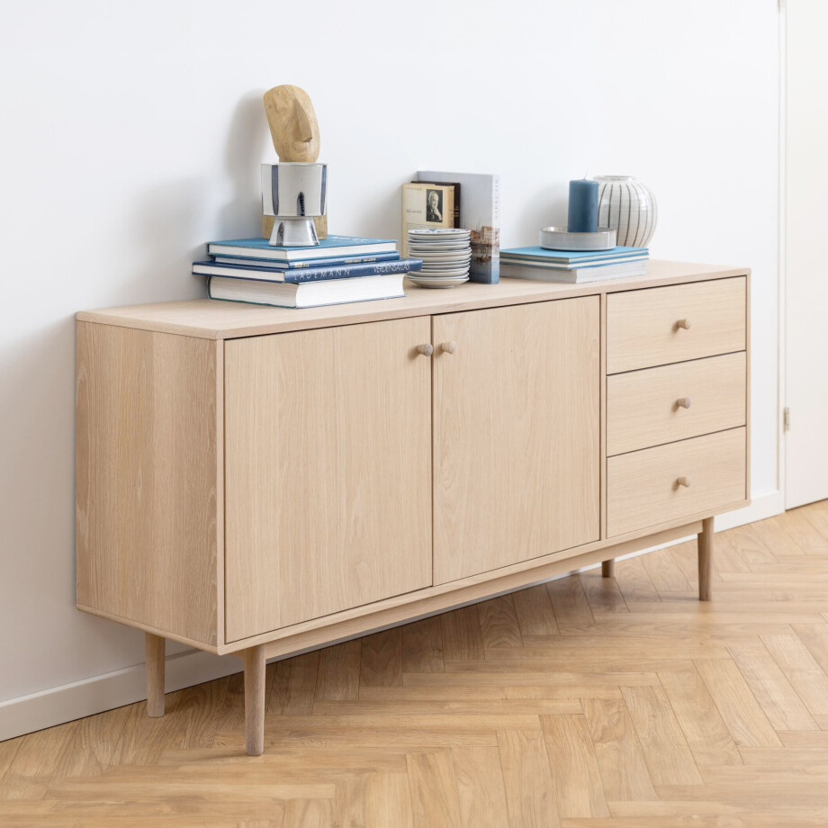 Bendt Dressoir 'Ove' Eiken whitewash, 160 x 75cm afbeelding 1