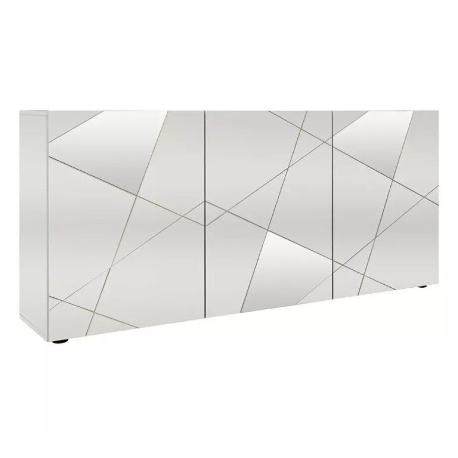 Dressoir Vittoria 181 cm breed 3 deurs hoogglans wit Dressoir Vittoria 181 cm breed 3 deurs hoogglans wit afbeelding 1