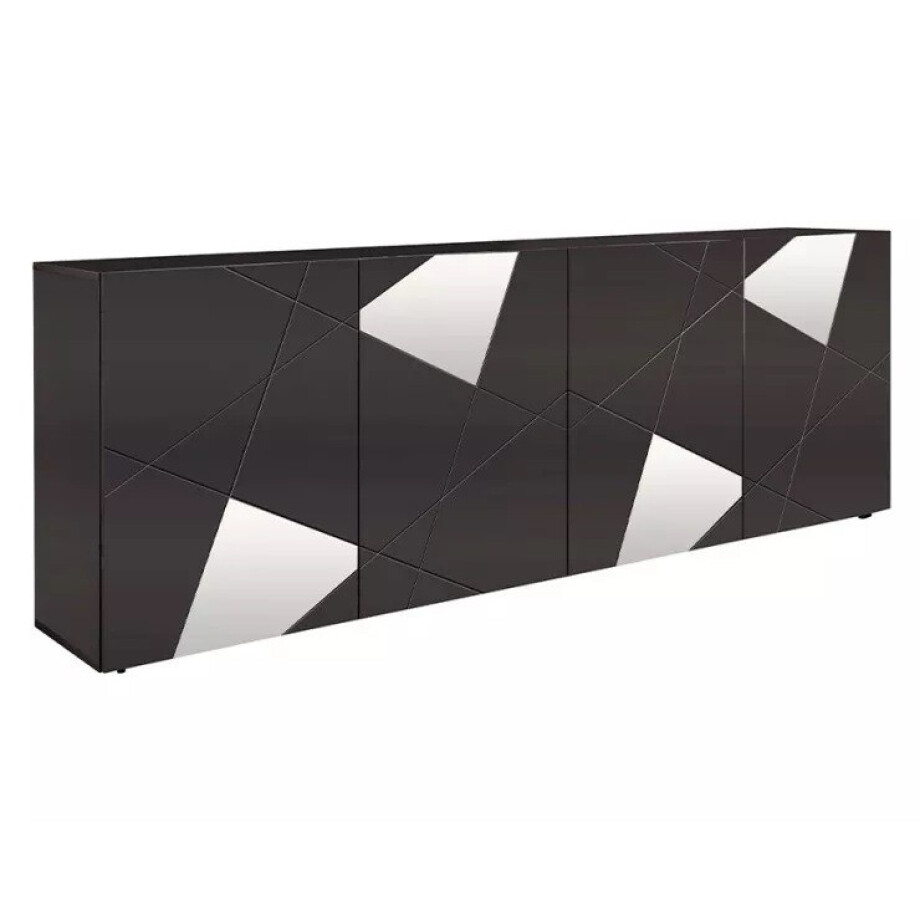 Dressoir Vittoria 241 cm breed 4 deurs hoogglans grijs Dressoir Vittoria 241 cm breed 4 deurs hoogglans grijs afbeelding 1