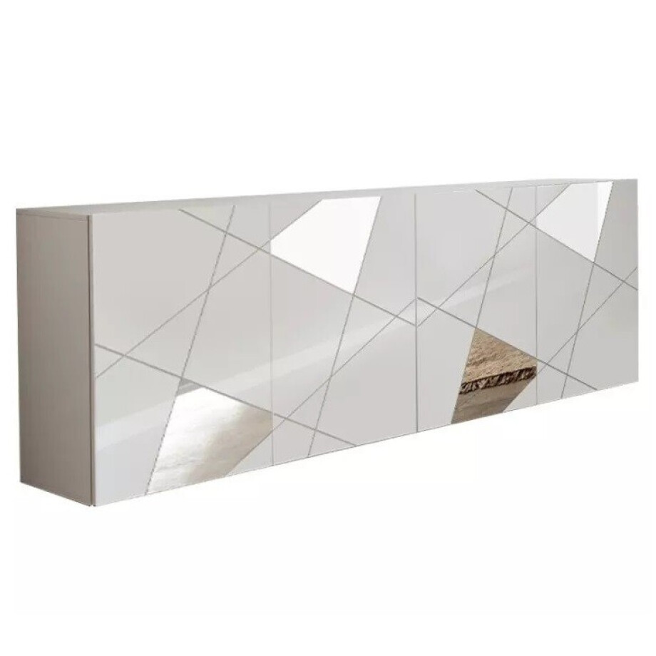 Dressoir Vittoria 241 cm breed 4 deurs hoogglans wit Dressoir Vittoria 241 cm breed 4 deurs hoogglans wit afbeelding 1