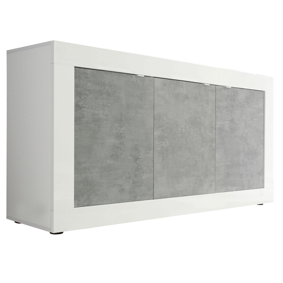 Dressoir Basic 160 cm breed wit met beton Dressoir Basic 160 cm breed wit met beton afbeelding 1