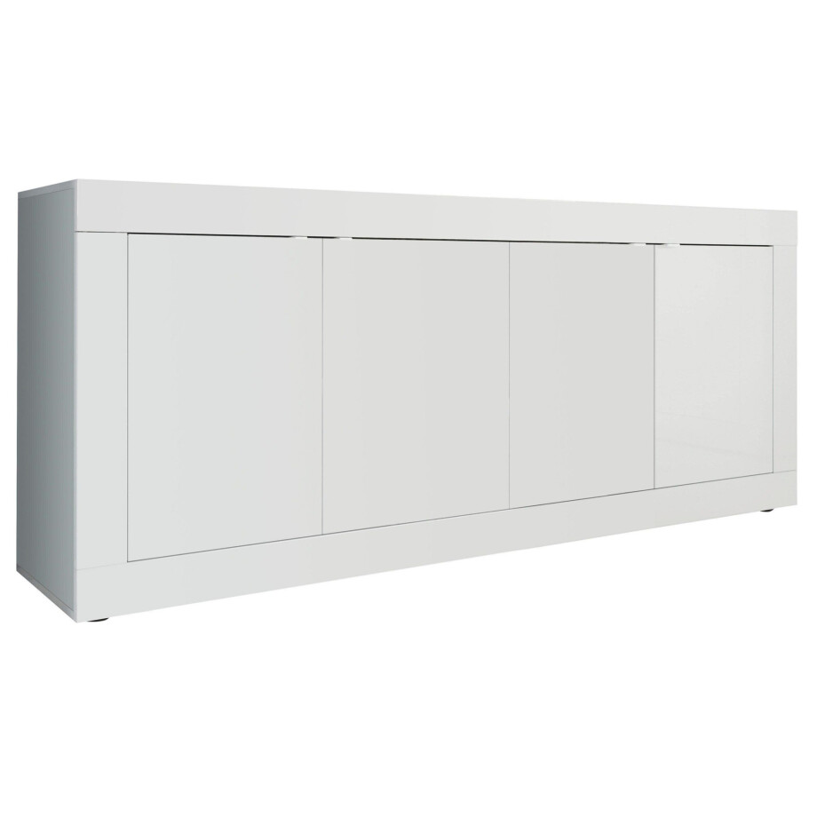 Dressoir Basic 206 cm breed hoogglans wit Dressoir Basic 206 cm breed hoogglans wit afbeelding 1
