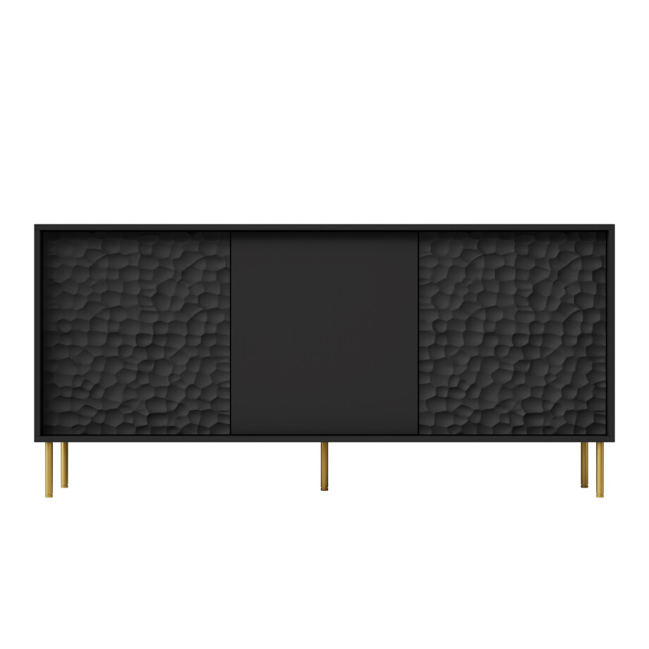 Dressoir Bullet mat zwart 155 cm breed afbeelding 1