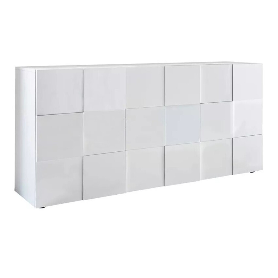 Dressoir Dama 181 cm breed 3 deuren hoogglans wit Dressoir Dama 181 cm breed 3 deuren hoogglans wit afbeelding 1