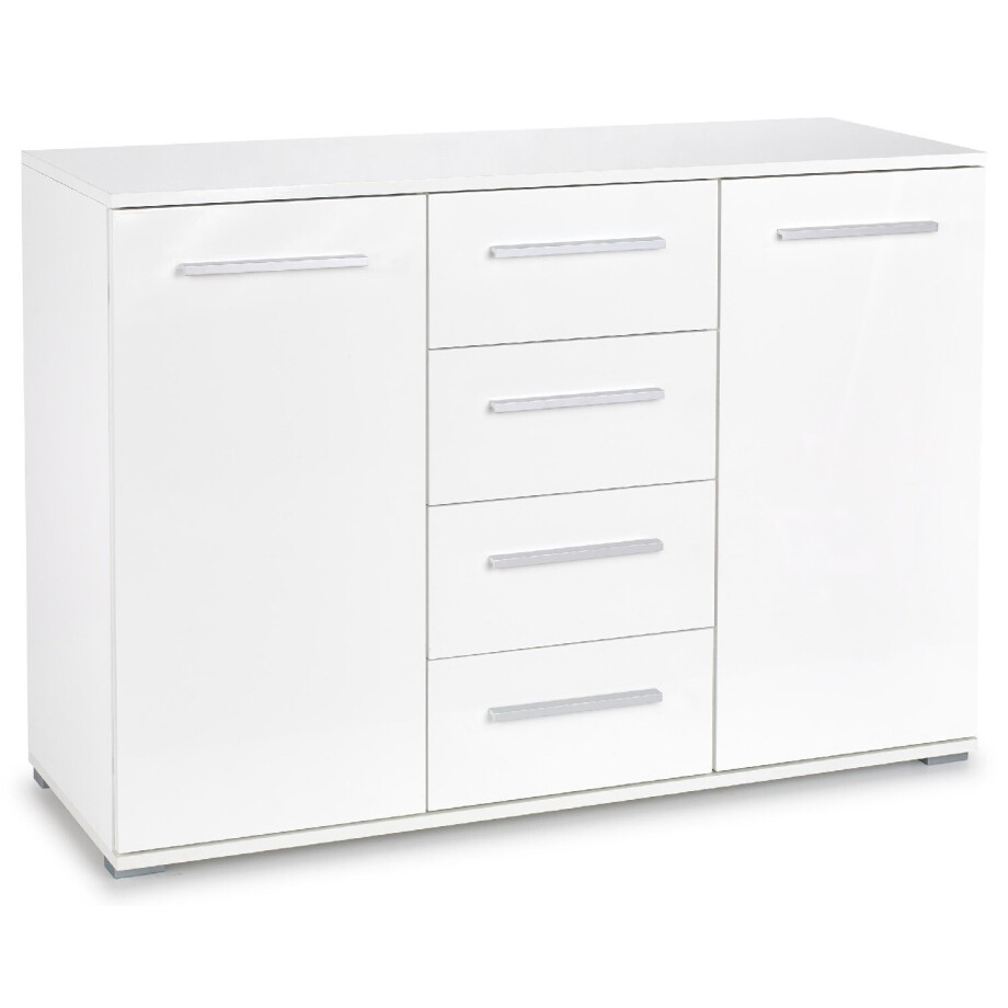 Dressoir Lima 116 cm breed in hoogglans wit Dressoir Lima 116 cm breed in hoogglans wit afbeelding 1