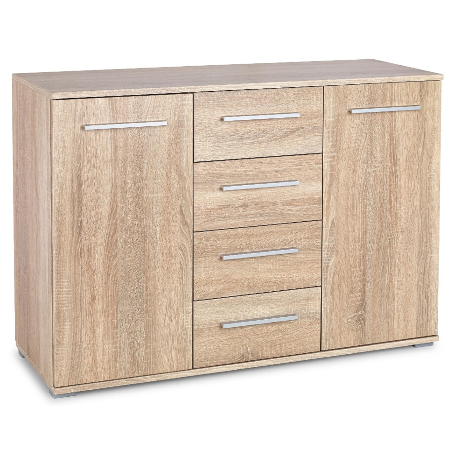 Dressoir Lima 116 cm breed in sonoma eiken Dressoir Lima 116 cm breed in sonoma eiken afbeelding 1