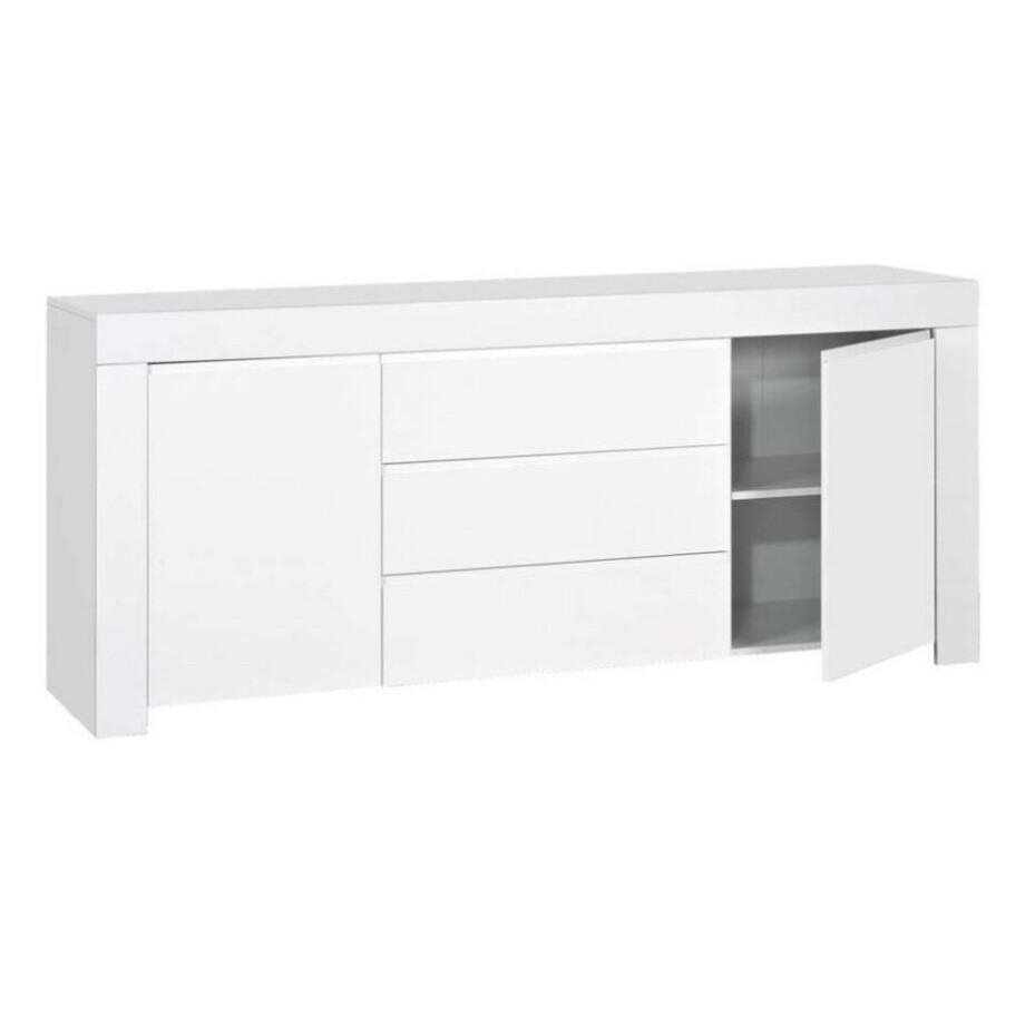Dressoir Amalfi 190 cm breed hoogglans wit afbeelding 1