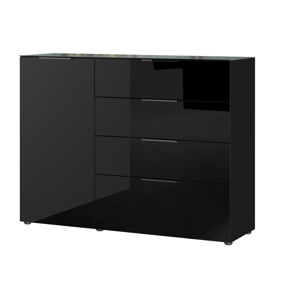 Dressoir Oakland 134 cm breed in zwart Dressoir Oakland 134 cm breed in zwart afbeelding 1
