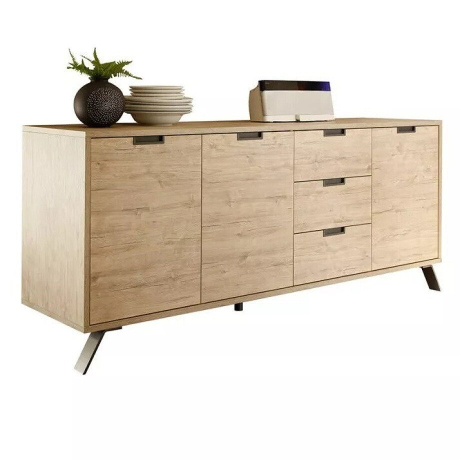 Dressoir Palma 207 cm breed 3D in sherwood oak afbeelding 1
