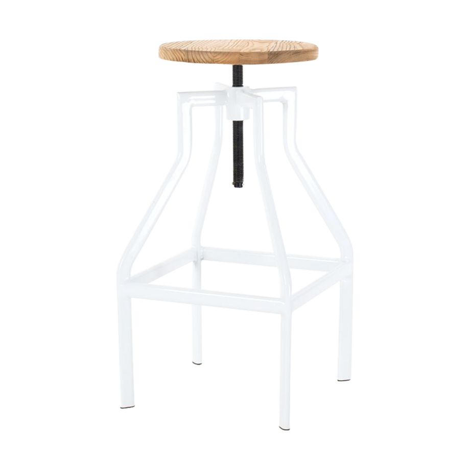 Hoge draaibare kruk wit - in hoogte verstelbaar afbeelding 1