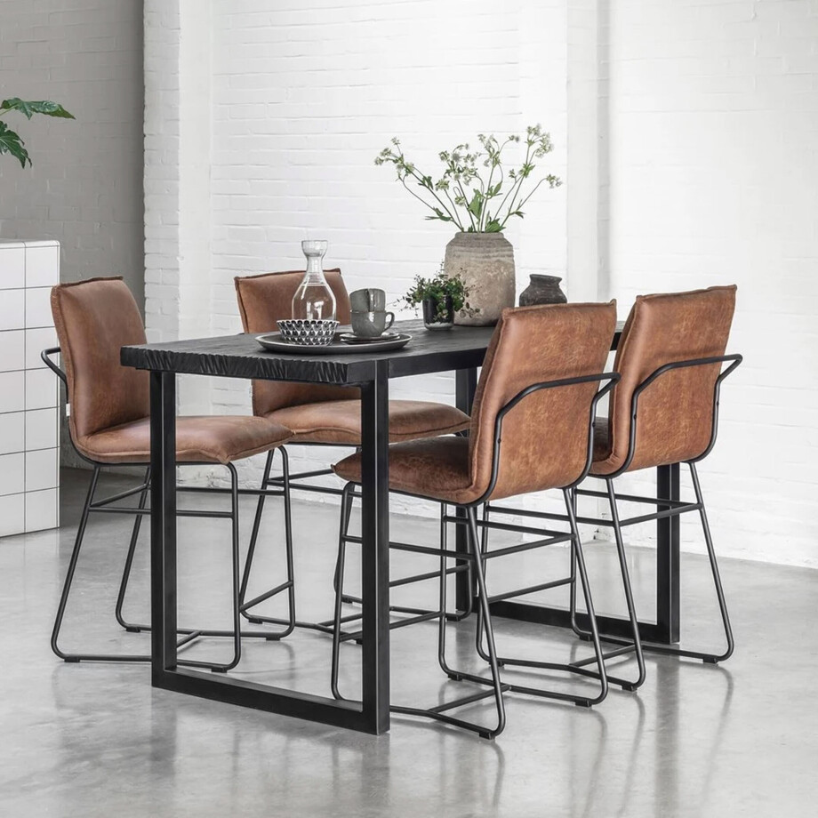 DTP Home Bartafel 'Beam' Teakhout, 150 x 80cm, kleur Zwart DTP Home Bartafel 'Beam' Teakhout, 150 x 80cm, kleur Zwart afbeelding 1