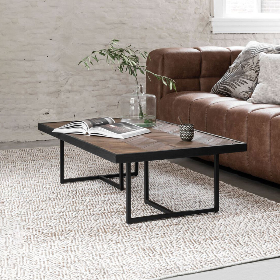 DTP Home Salontafel 'Criss Cross' Hout en staal, 120 x 70cm DTP Home Salontafel 'Criss Cross' Hout en staal, 120 x 70cm afbeelding 1