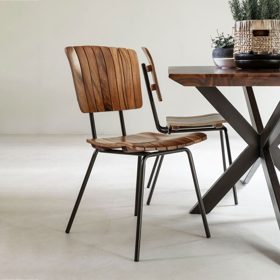 DTP Home Eetkamerstoel 'Flare' Suarhout DTP Home Eetkamerstoel 'Flare' Suarhout afbeelding 1