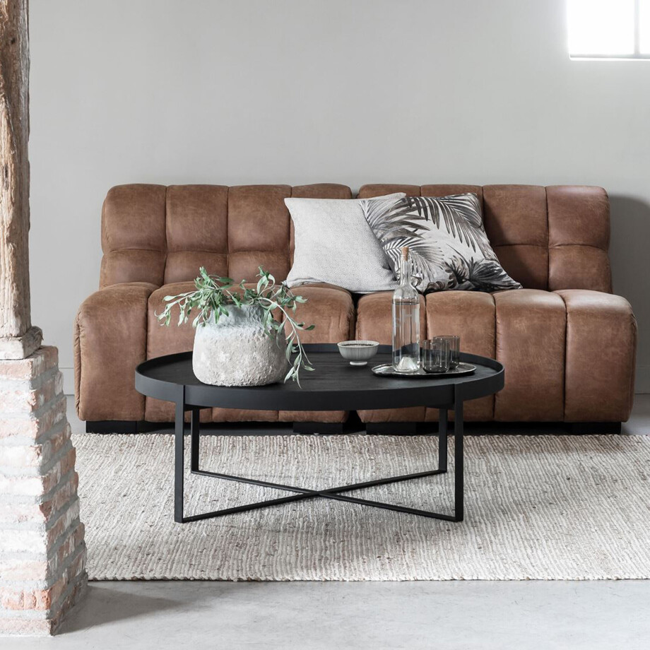 DTP Home Salontafel 'Pluto' Teakhout, 100cm, kleur Zwart DTP Home Salontafel 'Pluto' Teakhout, 100cm, kleur Zwart afbeelding 1