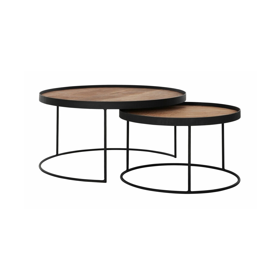 DTP Home Salontafel 'Mercurius' Teakhout, Set van 2 stuks, kleur Naturel DTP Home Salontafel 'Mercurius' Teakhout, Set van 2 stuks, kleur Naturel afbeelding 1