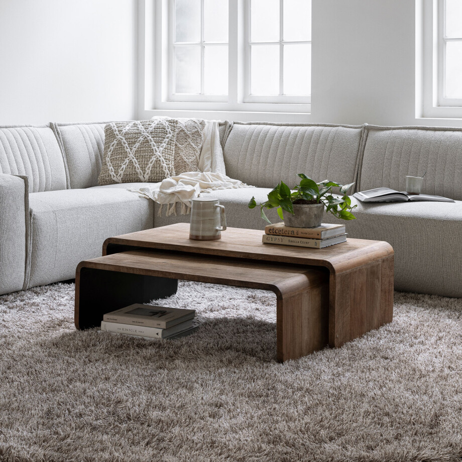 DTP Home Salontafel 'Evo' Teakhout, Set van 2 stuks afbeelding 