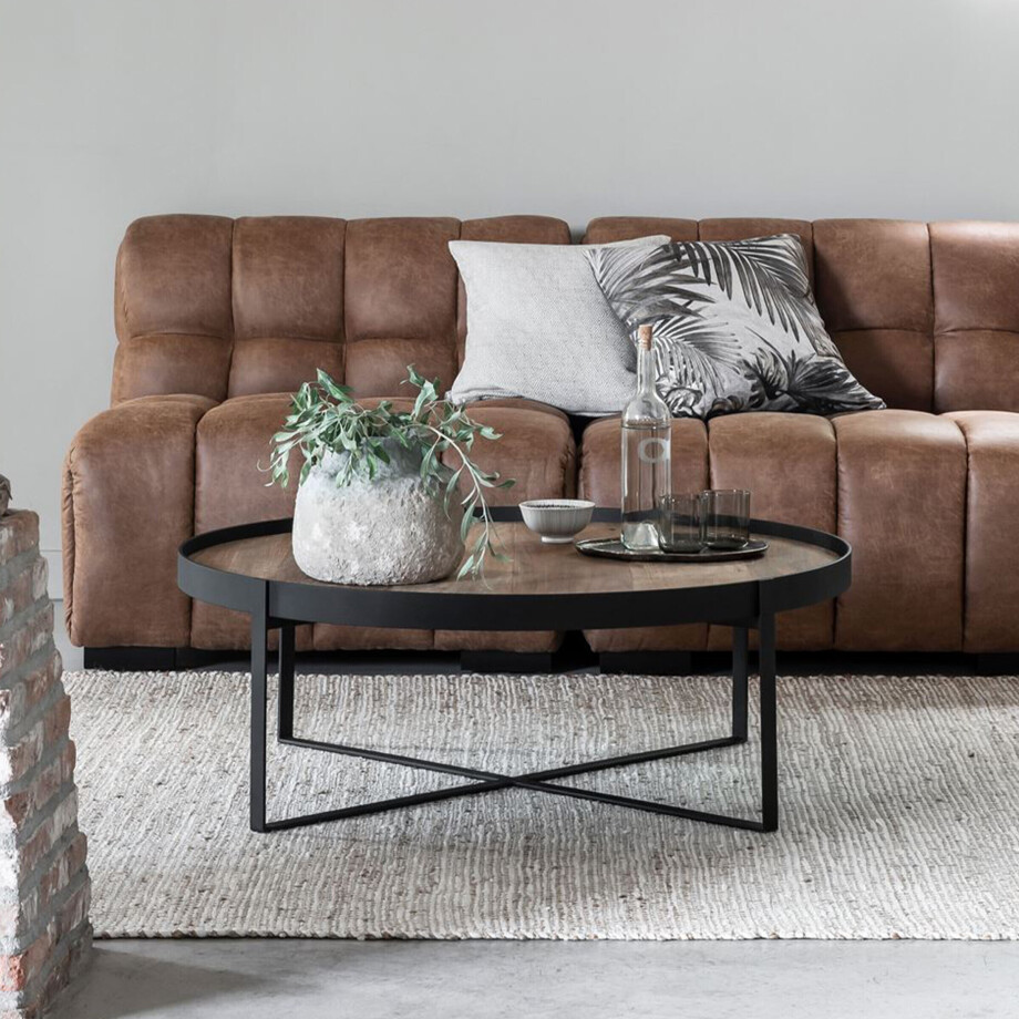 DTP Home Salontafel 'Pluto' Teakhout, 100cm, kleur Naturel DTP Home Salontafel 'Pluto' Teakhout, 100cm, kleur Naturel afbeelding 1