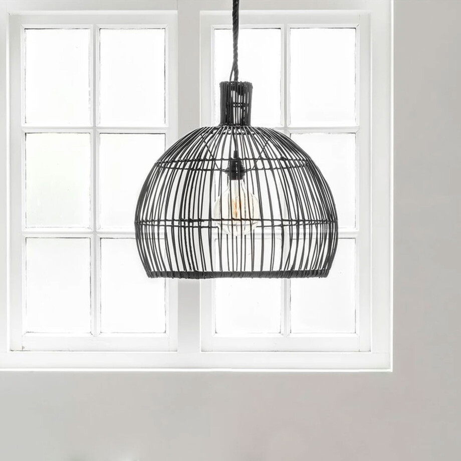 MUST Living Hanglamp 'Las Salinas' Rotan, 50cm, kleur Zwart MUST Living Hanglamp 'Las Salinas' Rotan, 50cm, kleur Zwart afbeelding 1