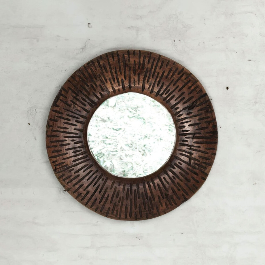 MUST Living Spiegel 'Cosmos' Teakhout, 60cm MUST Living Spiegel 'Cosmos' Teakhout, 60cm afbeelding