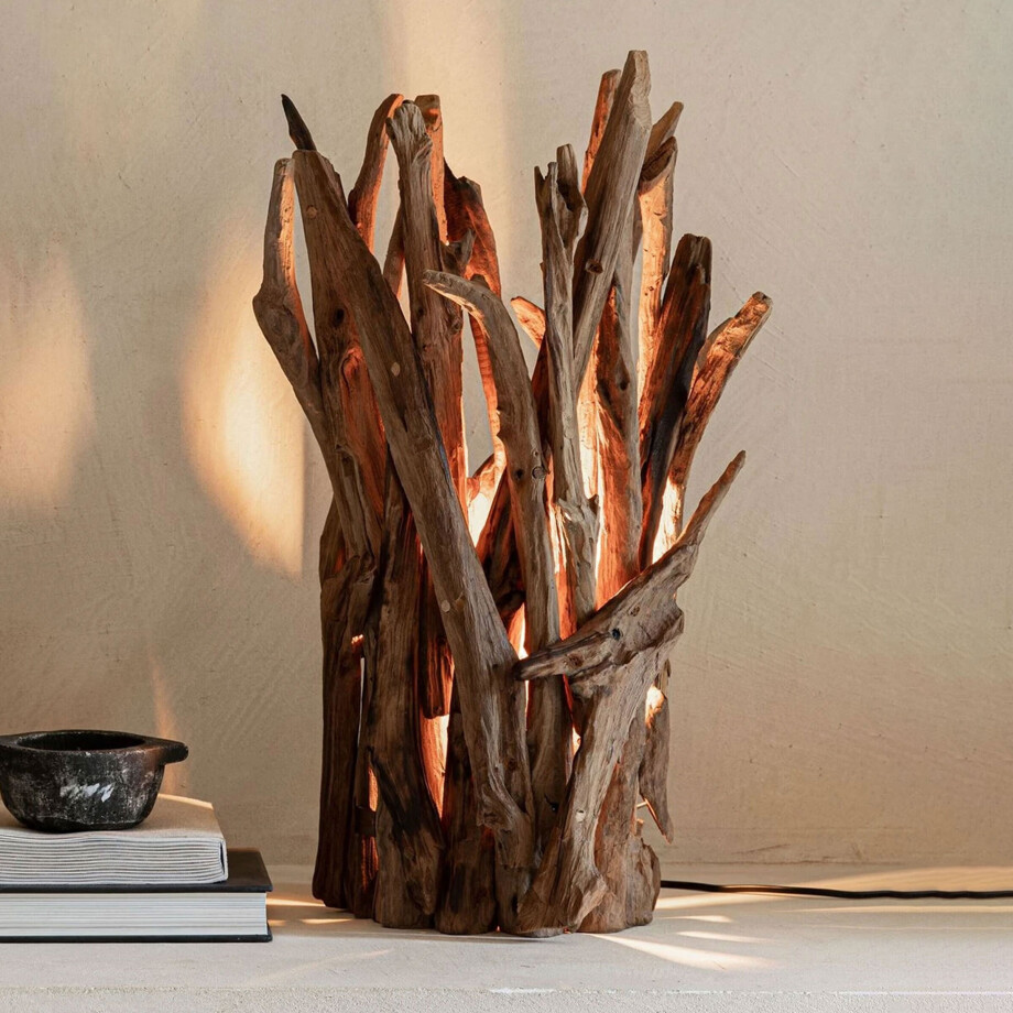 MUST Living Tafellamp 'Spot' Teakhout, 60cm, kleur Bruin MUST Living Tafellamp 'Spot' Teakhout, 60cm, kleur Bruin afbeelding 1