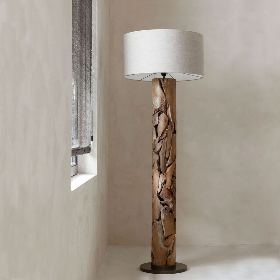 MUST Living Vloerlamp 'Tempo' Teakhout, 200cm afbeelding 