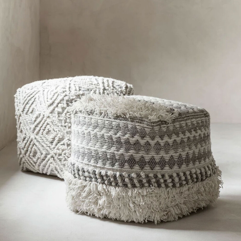 MUST Living Poef 'Aura' 40cm, kleur Grijs MUST Living Poef 'Aura' 40cm, kleur Grijs afbeelding