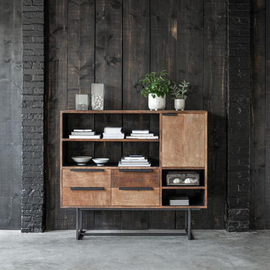 DTP Home Dressoir 'Odeon' Teakhout, 136cm DTP Home Dressoir 'Odeon' Teakhout, 136cm afbeelding 1