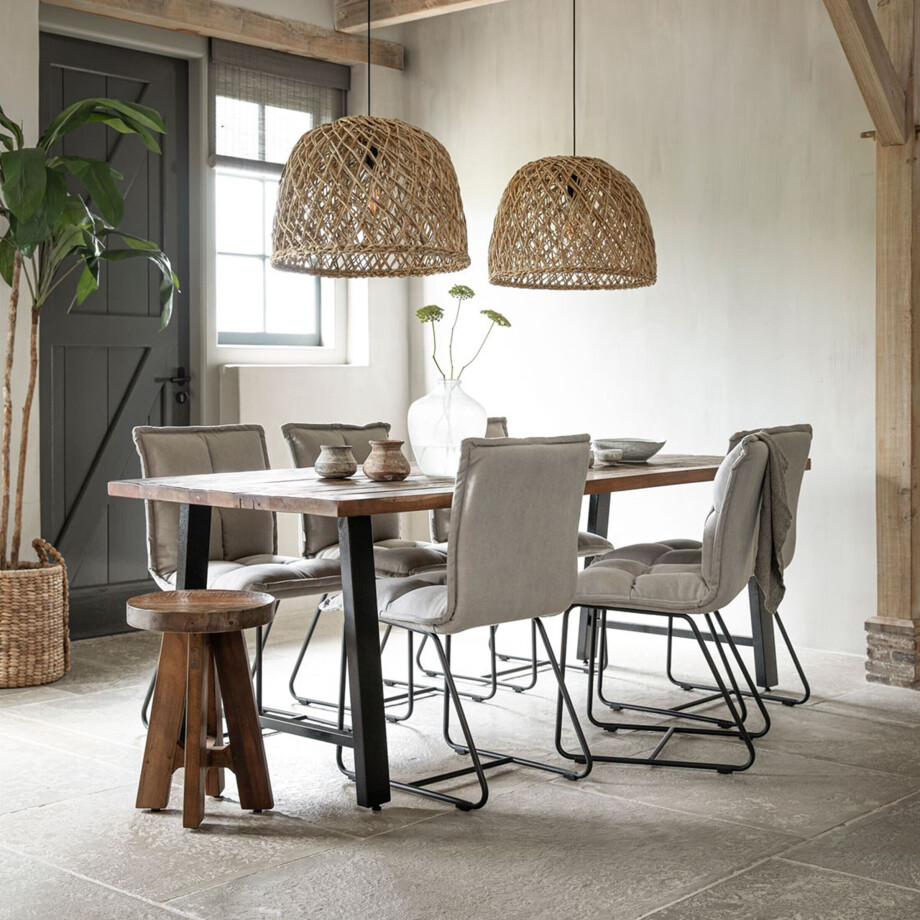 DTP Home Eettafel 'Timber' Hout en staal, 200 x 90cm DTP Home Eettafel 'Timber' Hout en staal, 200 x 90cm afbeelding 1