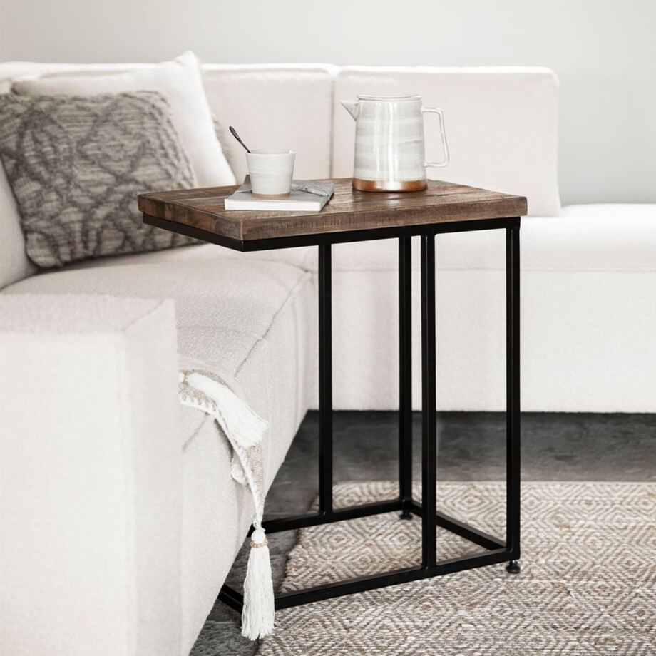 DTP Home Laptoptafel 'Timber' Hout en staal, 38 x 53cm DTP Home Laptoptafel 'Timber' Hout en staal, 38 x 53cm afbeelding 1