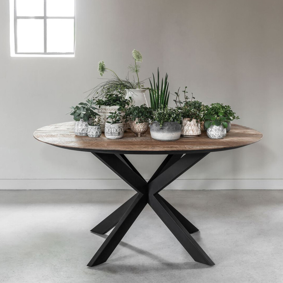 DTP Home Ronde Eettafel 'Shape' Teakhout, 130cm, kleur Naturel DTP Home Ronde Eettafel 'Shape' Teakhout, 130cm, kleur Naturel afbeelding 1
