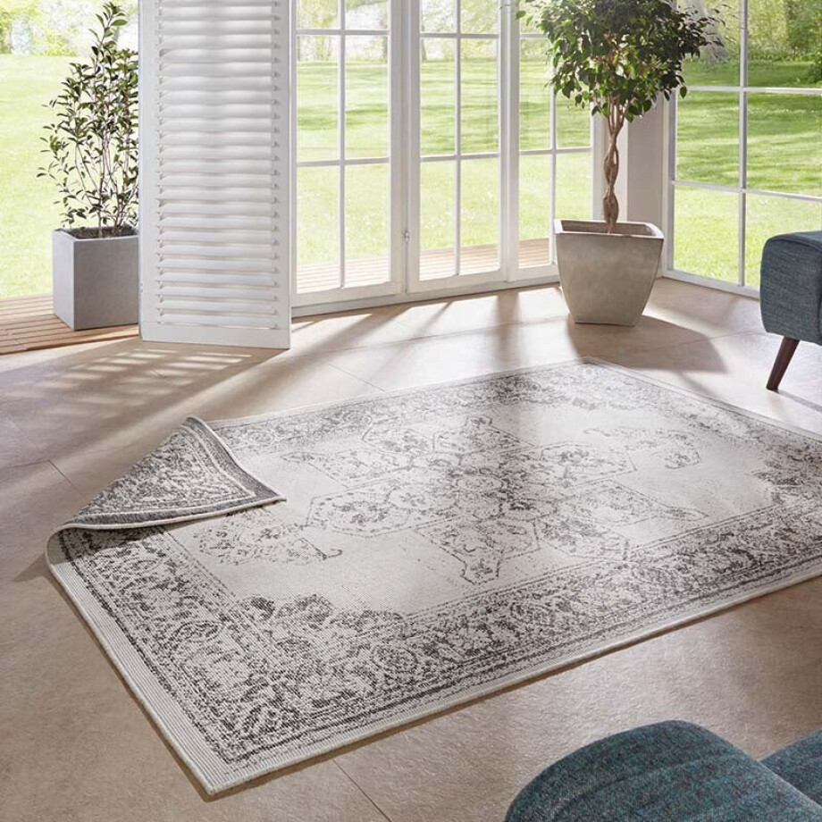 Dubbelzijdig Buitenkleed Borbon Grijs 200x290 Cm Laagpolig NORTHRUGS - Dekbed-Discounter.nl afbeelding 1