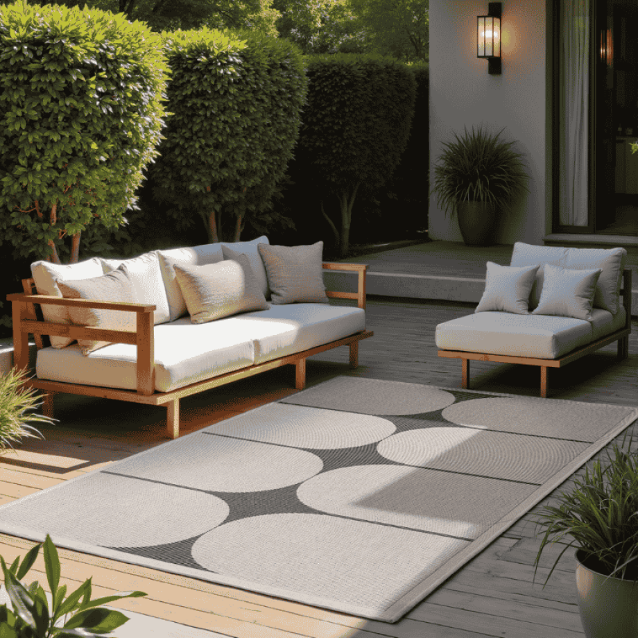 Dubbelzijdig Buitenkleed Bowen - Zwart Wit 250x80cm - Polypropyleen - Dekbed-Discounter.nl afbeelding 1