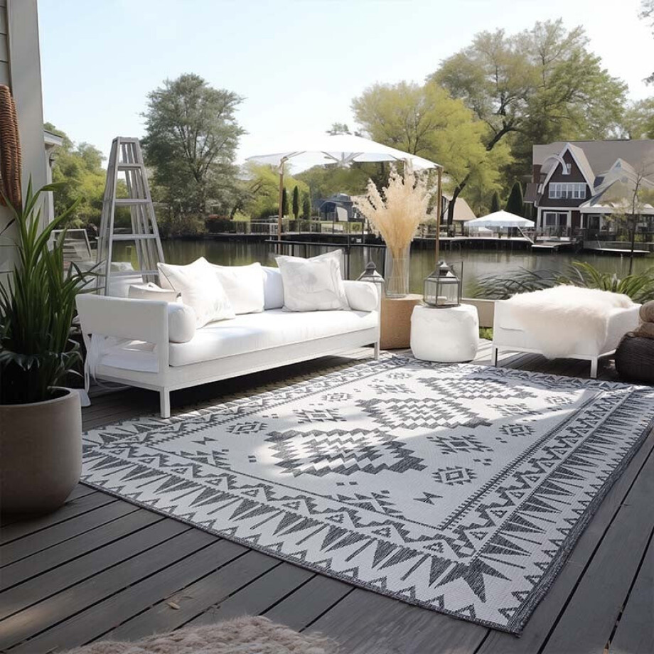 Dubbelzijdig Buitenkleed Elle Zilver 160x230 Cm Laagpolig Elle Decoration - Dekbed-Discounter.nl afbeelding 1