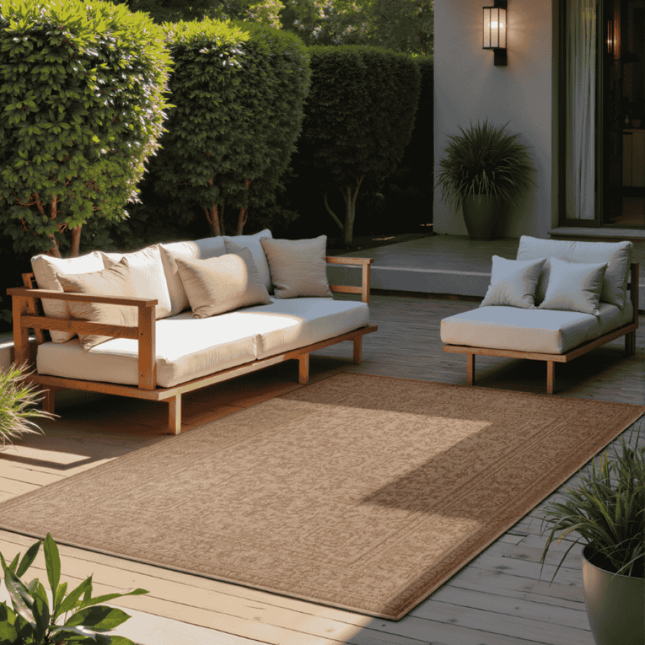 Dubbelzijdig Buitenkleed Kona - Beige 250x80cm - - Dekbed-Discounter.nl afbeelding 
