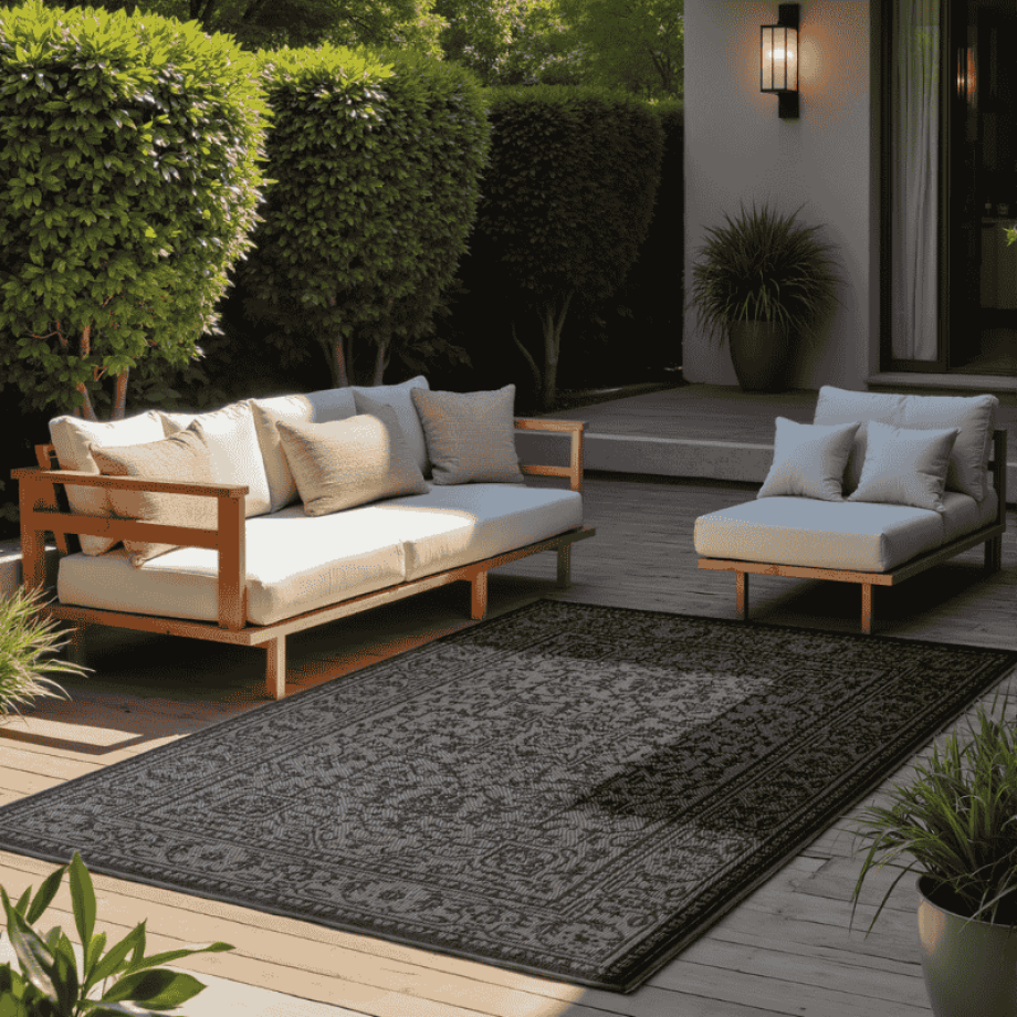 Dubbelzijdig Buitenkleed Kona - Zwart 250x80cm - - Dekbed-Discounter.nl Dubbelzijdig Buitenkleed Kona - Zwart 250x80cm - - Dekbed-Discounter.nl afbeelding