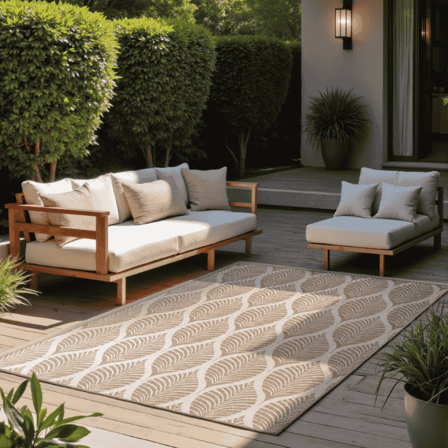 Dubbelzijdig Buitenkleed Liora - Beige 250x80cm - - Dekbed-Discounter.nl afbeelding 