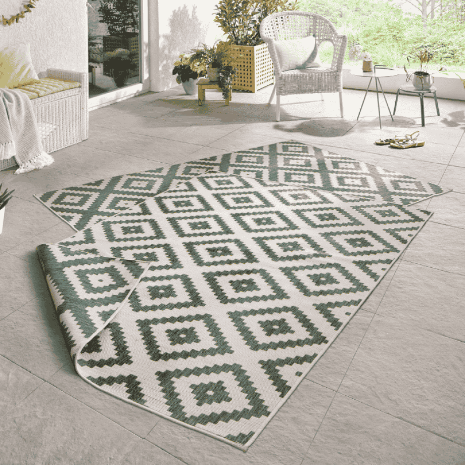 Dubbelzijdig Buitenkleed Malta - Groen Creme 150x80cm - - Dekbed-Discounter.nl Dubbelzijdig Buitenkleed Malta - Groen Creme 150x80cm - - Dekbed-Discounter.nl afbeelding