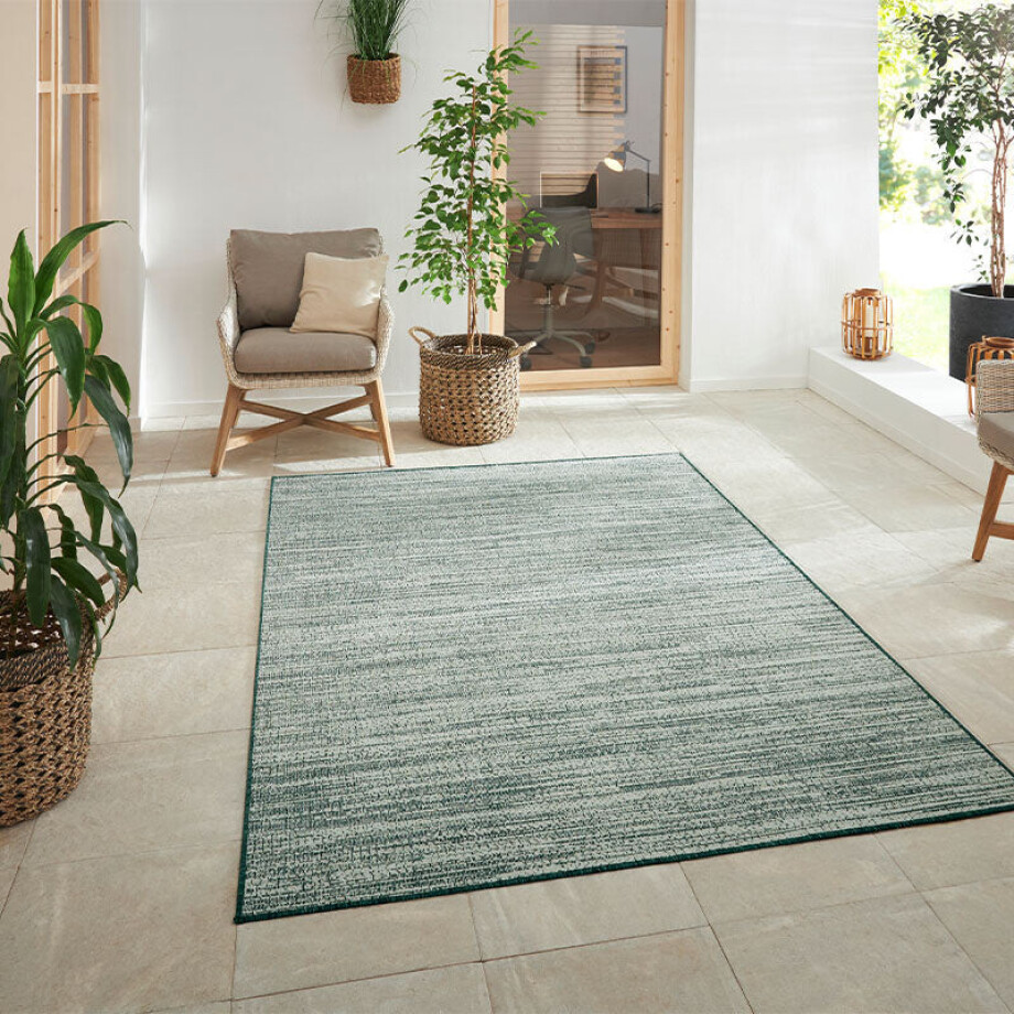 Dubbelzijdig Buitenkleed Mélange - Groen 150x80cm - - Dekbed-Discounter.nl afbeelding 