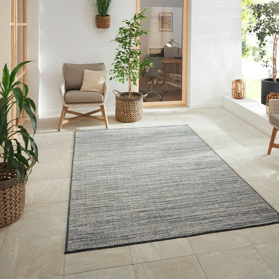 Dubbelzijdig Buitenkleed Mélange - Zilver 150x80cm - - Dekbed-Discounter.nl afbeelding 