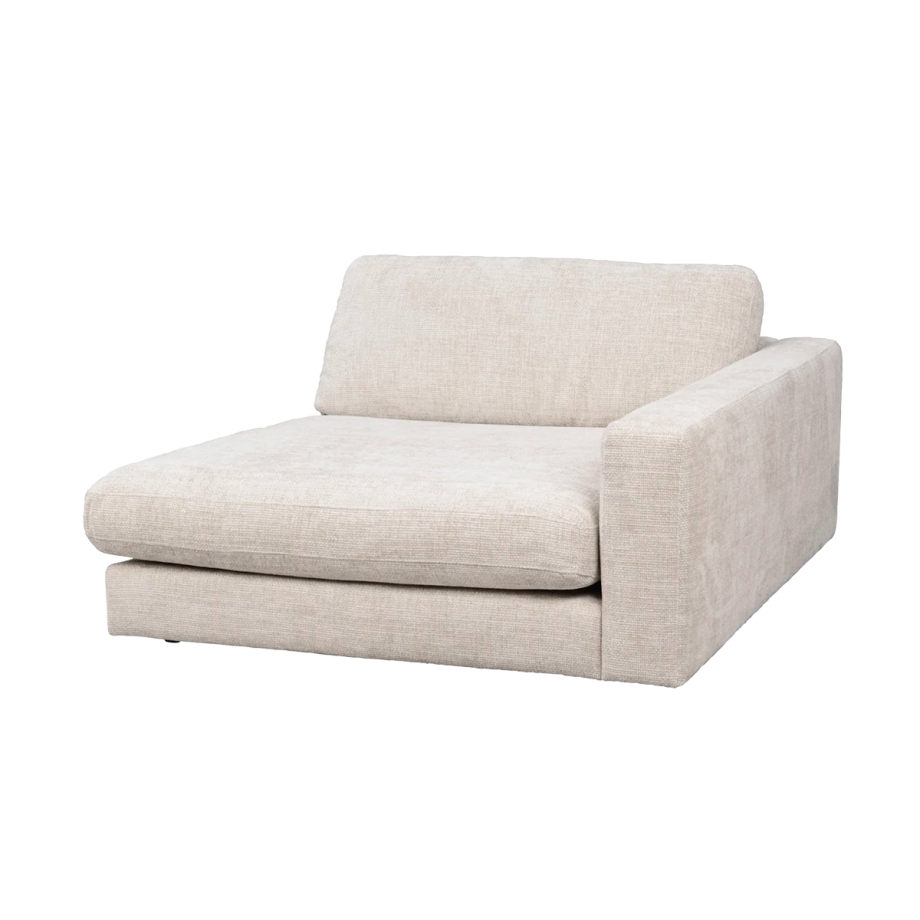 Duncan modulaire chaise longue lichtgrijs/beige - rechts - 129 cm afbeelding 1