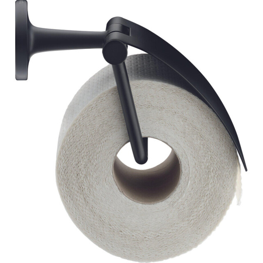 Duravit Starck T Toiletrolhouder - met klep - zwart mat 0099404600 afbeelding 1