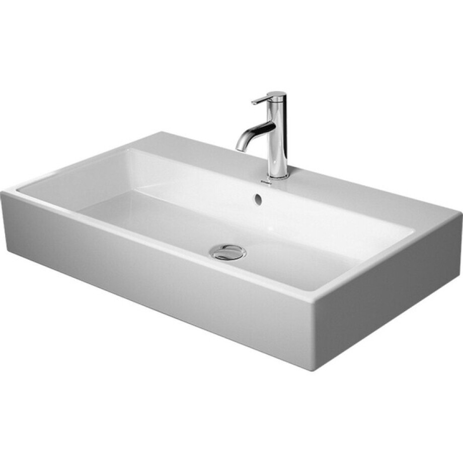 Duravit Vero Air Wastafel - 80x47cm - zonder kraangat - met overloop - geslepen - wit 2350800028 Duravit Vero Air Wastafel - 80x47cm - zonder kraangat - met overloop - geslepen - wit 2350800028 afbeelding 1
