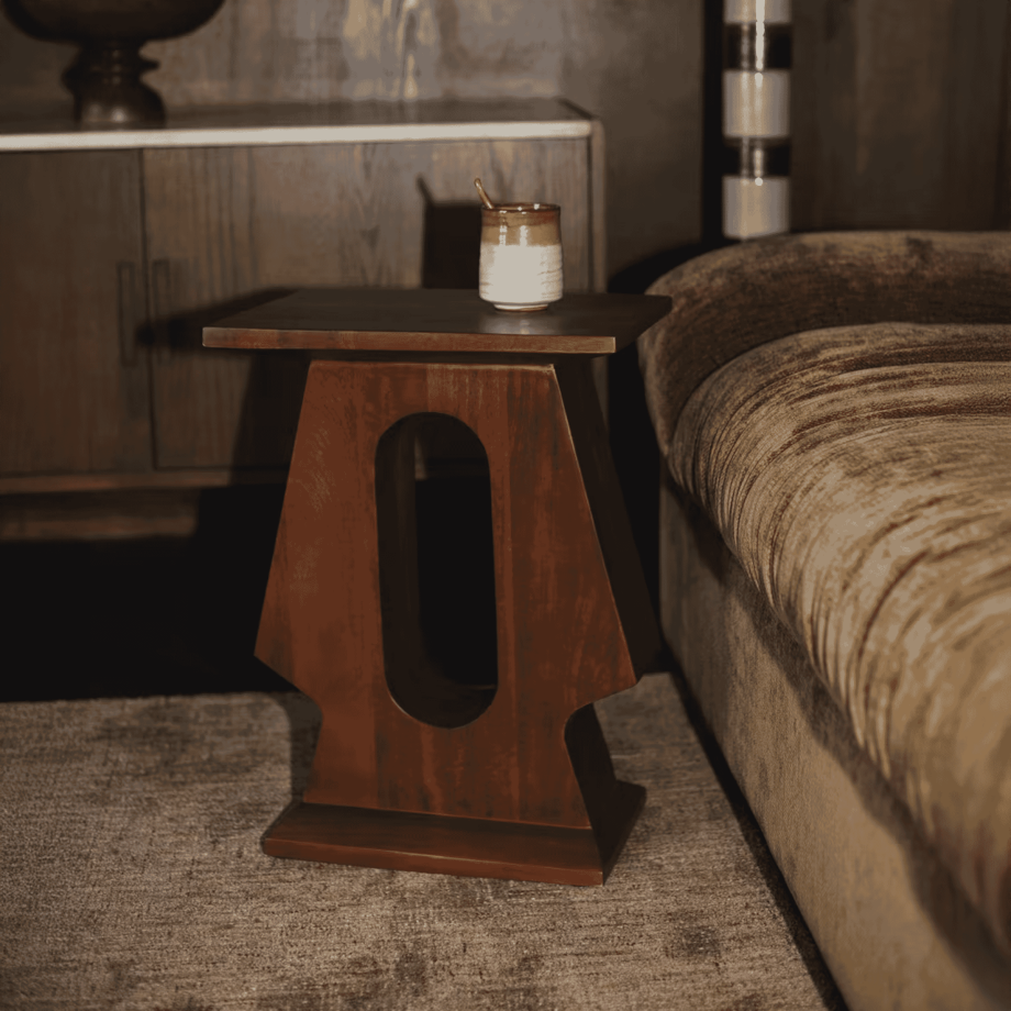 Dutchbone Bijzettafel 'Pilaster' Mangohout, 35 x 25cm afbeelding 