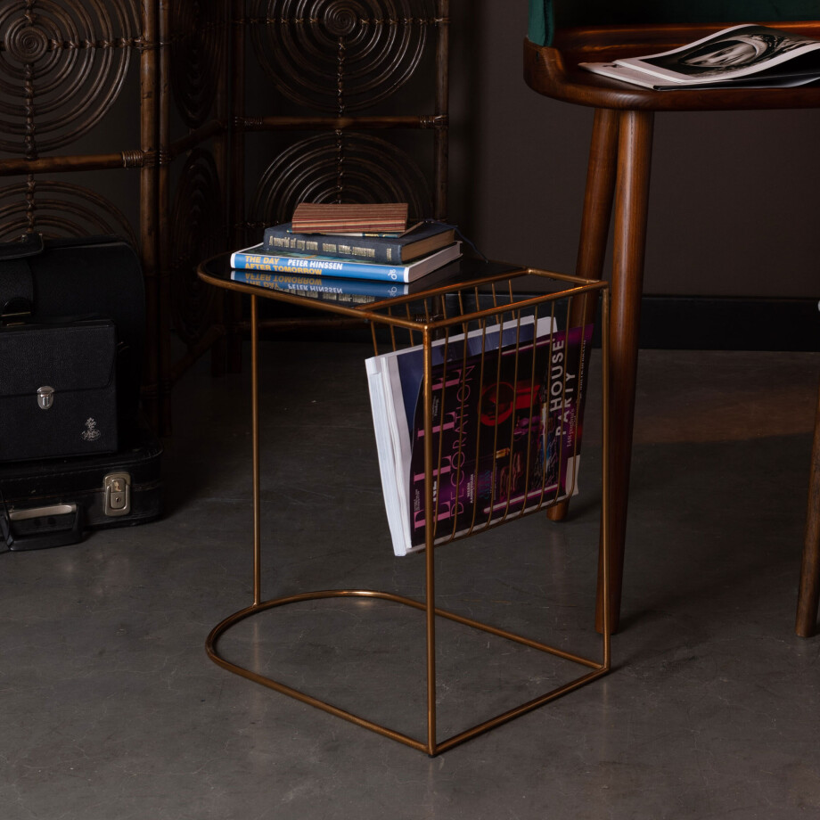 Dutchbone Bijzettafel 'Eileen' met tijdschriftenhouder Dutchbone Bijzettafel 'Eileen' met tijdschriftenhouder afbeelding 1