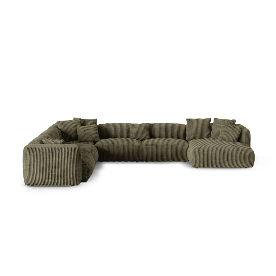 Modulaire hoekbank Martina links ribstof | Micadoni Home afbeelding 1