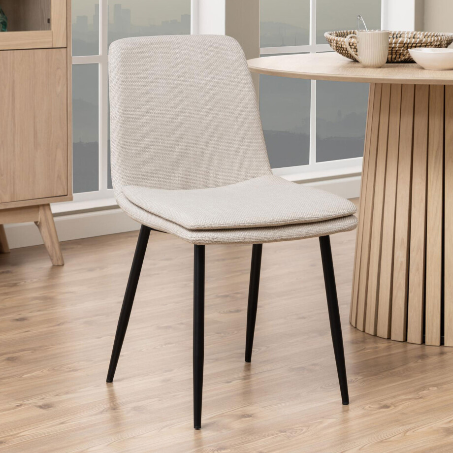 Bendt Eetkamerstoel 'Tronier' kleur Beige Bendt Eetkamerstoel 'Tronier' kleur Beige afbeelding 1