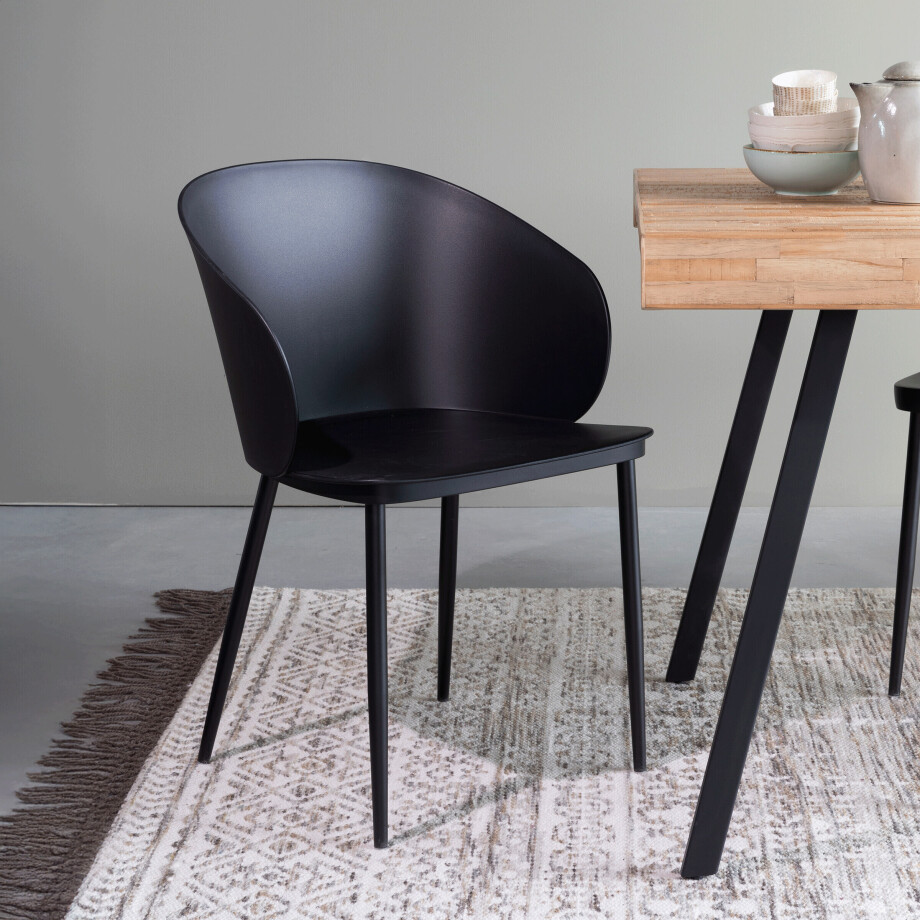 ZILT Eetkamerstoel 'Gigi'. kleur Zwart ZILT Eetkamerstoel 'Gigi'. kleur Zwart afbeelding 1
