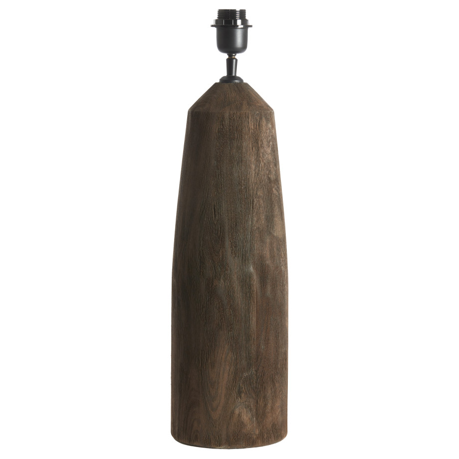 Light & Living Tafellamp 'Trapani' Mangohout, 45cm, kleur Mat Donkerbruin (excl. kap) afbeelding 