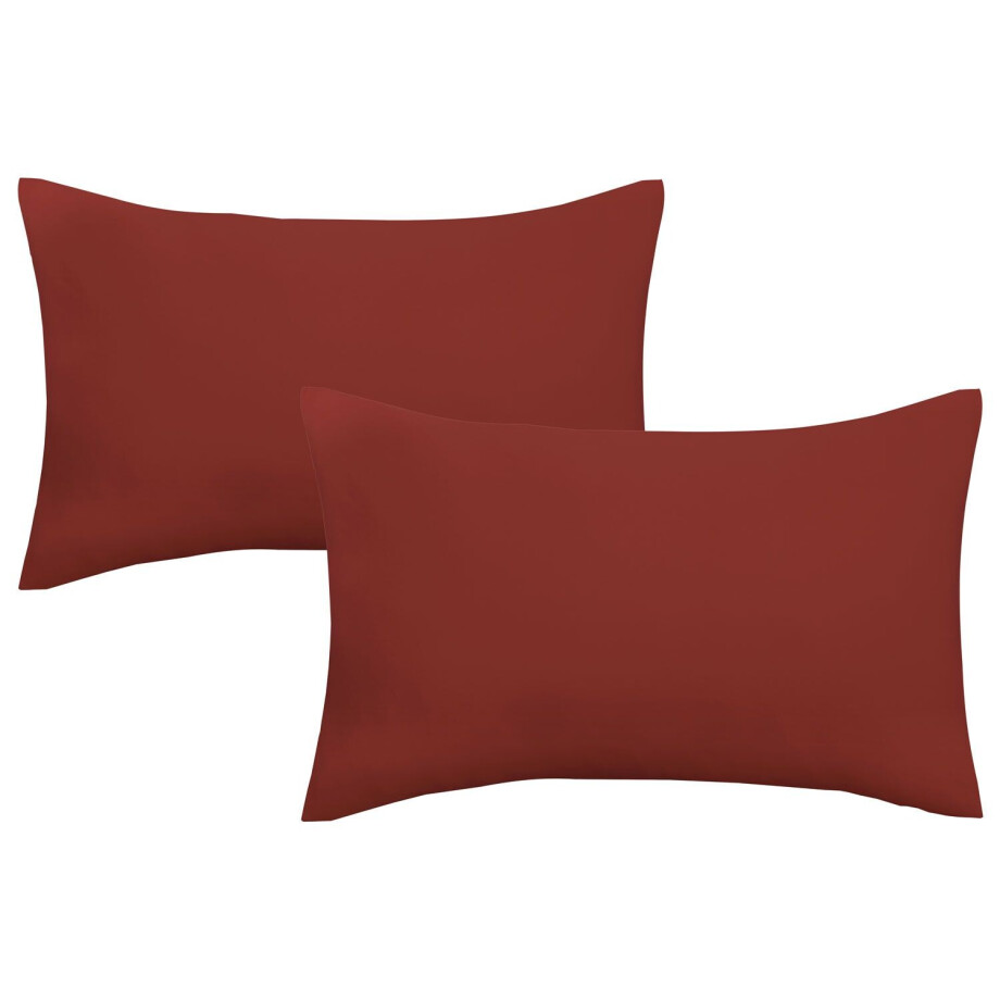 Biberna Fijne jersey kussenhoes (Roest, 40x60) afbeelding 1